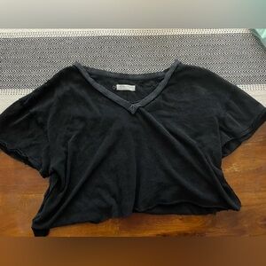 cropped free people v neck t shirt